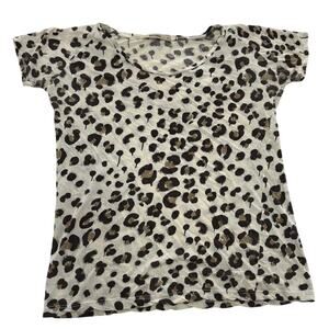 Whyred Shirt Womens Small Cheetah Leopard Print Short Sleeve Lightweight Tee Top